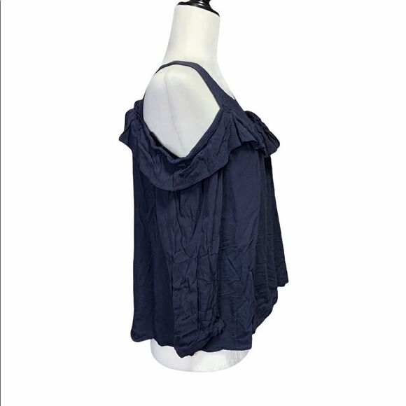 𝅺anthropologie Maeve Breary Cold Shoulder Ruffle Blouse - Picture 2 of 11